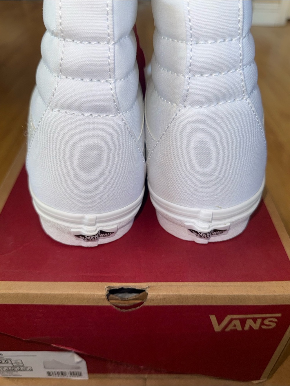 Vans Men’s White High-Top Canvas Sneakers - Picture 7 of 13
